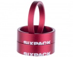 Sixpack Racing Menace Spacer 1 1/8 zestaw podkładki sterów pod mostek red